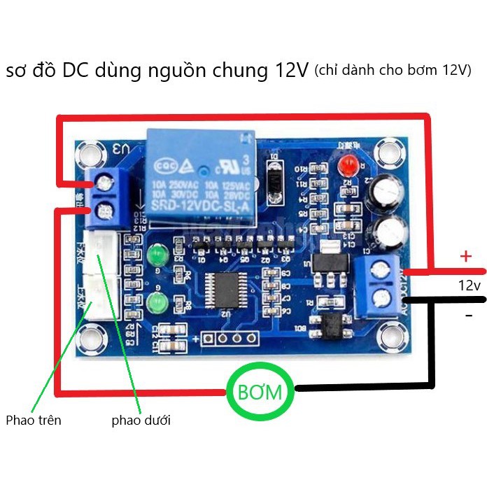 Mạch điều khiển mực nước bơm nước tự động