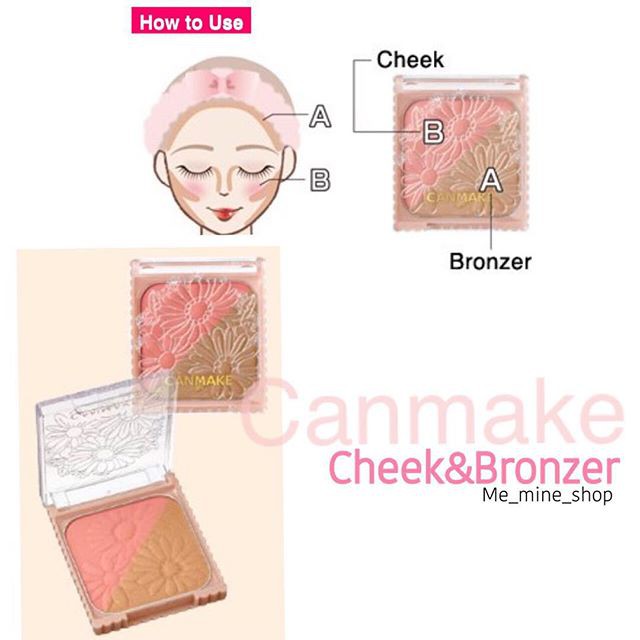 Phấn má tạo khối Canmake 2in1 Cheek & Bronzer - Nhật Bản