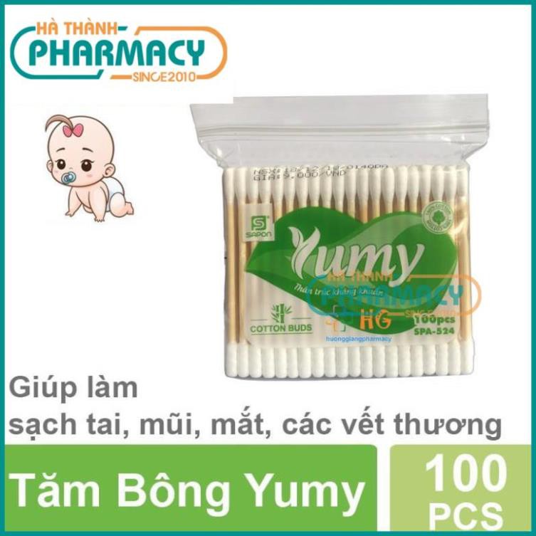 Tăm Bông Người Lớn Cán Gỗ (Gói 100 que)