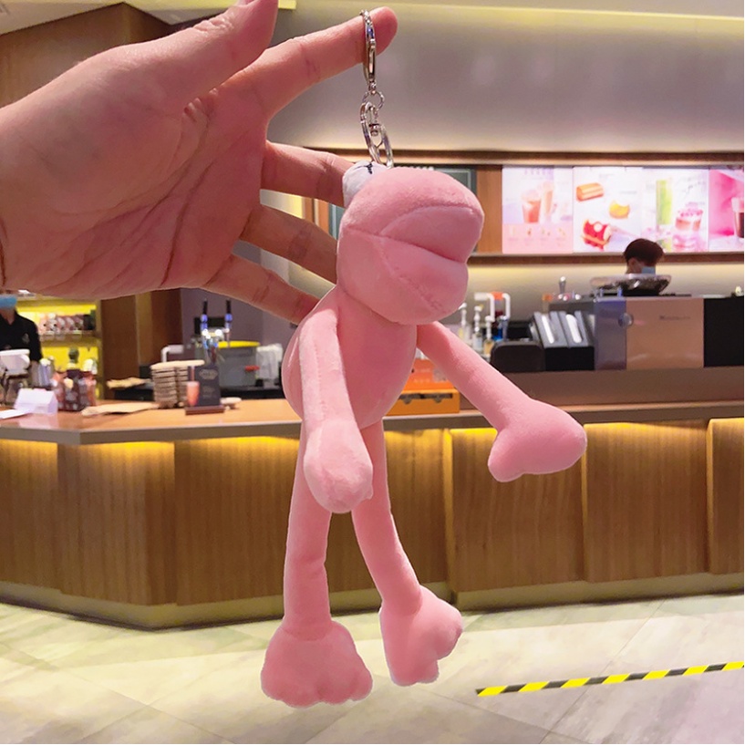 Móc khóa ếch bông cài balo túi chéo Ulzzang Hàn Quốc 3 màu xanh hồng xám cá tính phong cách sành điệu