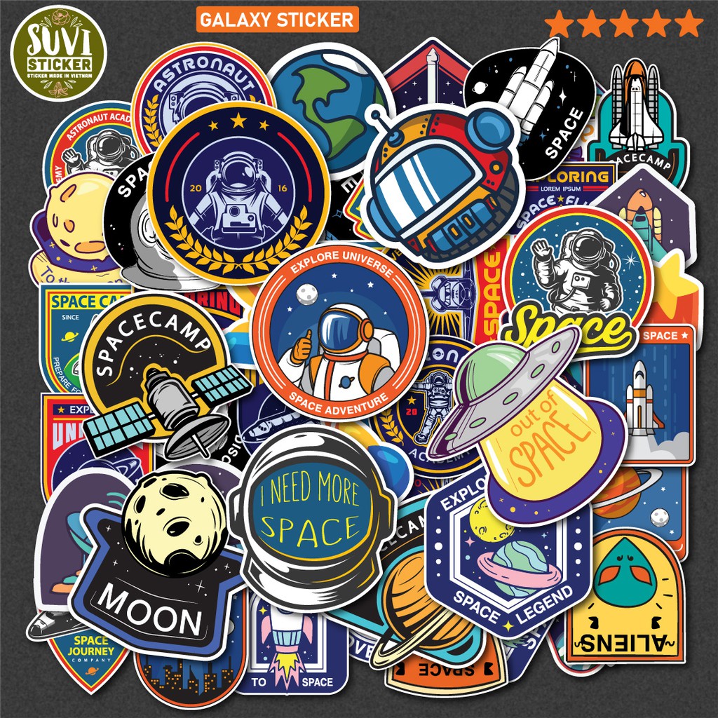 50 Sticker Galaxy Pack chống nước sticker dán laptop, điện thoại, đàn guitar, mũ bảo hiểm, vali. MSP: G08