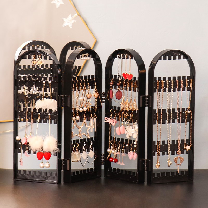 Giá trưng bày hoa tai/trang sức bằng acrylic có thể gập lại tiện dụng