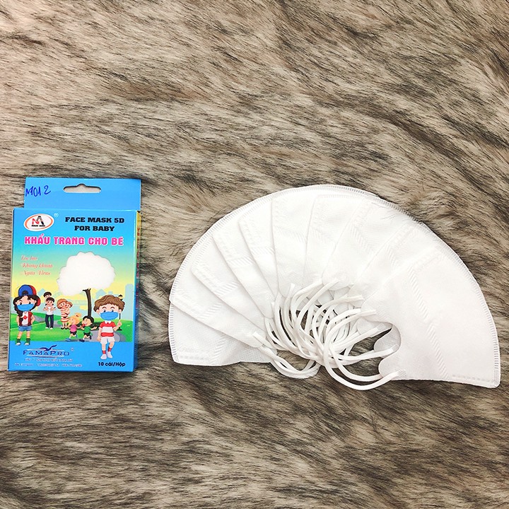 Hộp 10 khẩu trang trẻ em 5D cho bé 2-7 tuổi nhiều màu sắc đáng yêu bảo vệ hiệu quả đường hô hấp của bé BBShine – M012 | BigBuy360 - bigbuy360.vn