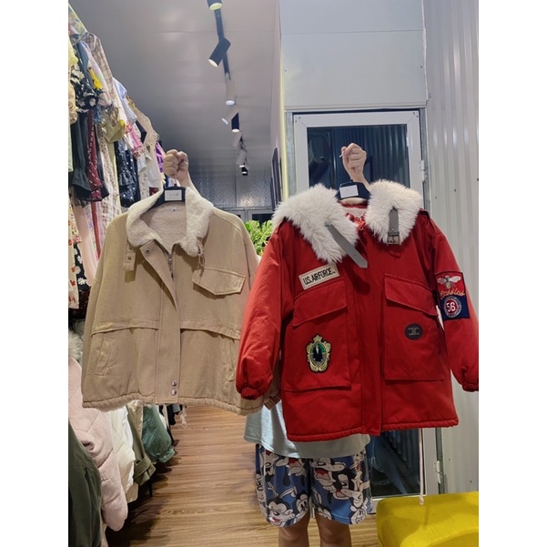 Áo parka lót lông thỏ