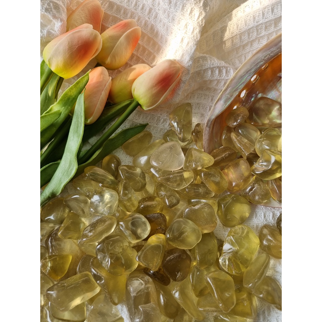 Viên đá thanh tẩy  Citrine vàng tự nhiên dùng trong bài Tarot, Reiki, phong thủy