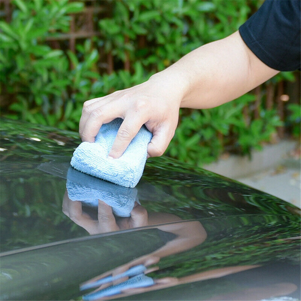 Miếng xốp đánh bóng xe hơi bằng tay với chất liệu vải vi sợi kích thước 12cmx8cm