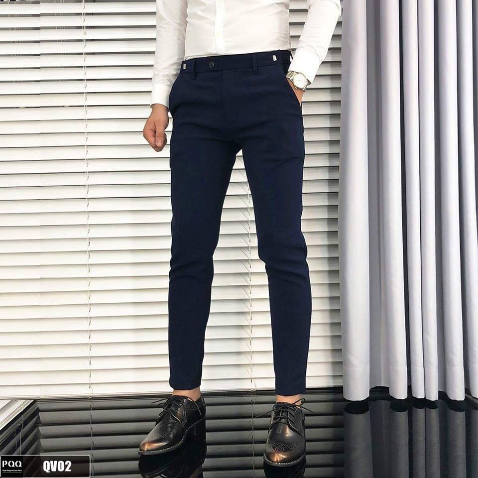 Quần âu màu xám lông chuột, ống côn, dáng Hàn | BigBuy360 - bigbuy360.vn