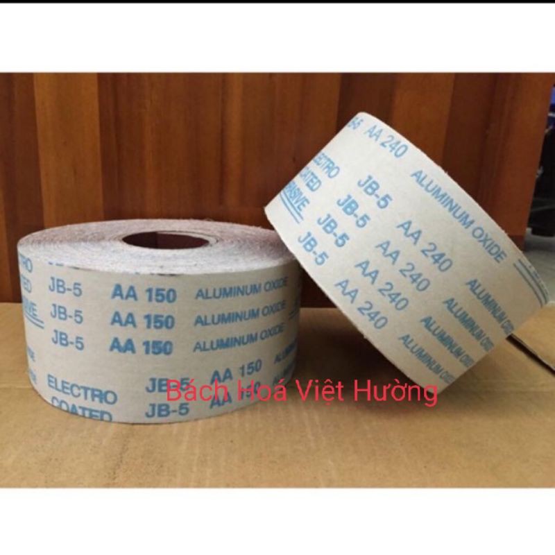 Giấy nhám ( giấy giáp) vải mềm JB đủ loại thô, mịn khổ 10cm (giá 1 mét)
