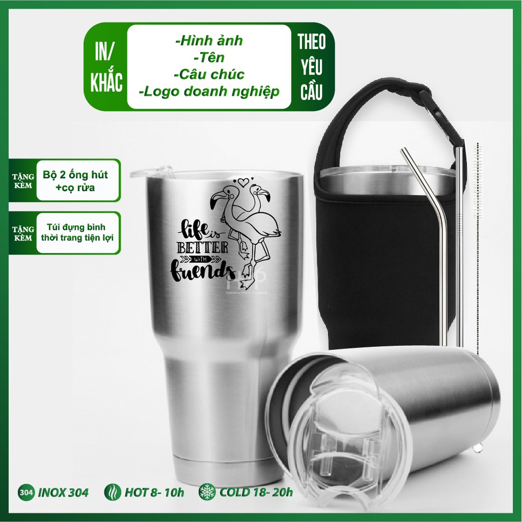 - Ly giữ nhiệt HVP in / khắc hình ảnh, tên, câu chúc theo yêu cầu _ inox 304_ 900ml