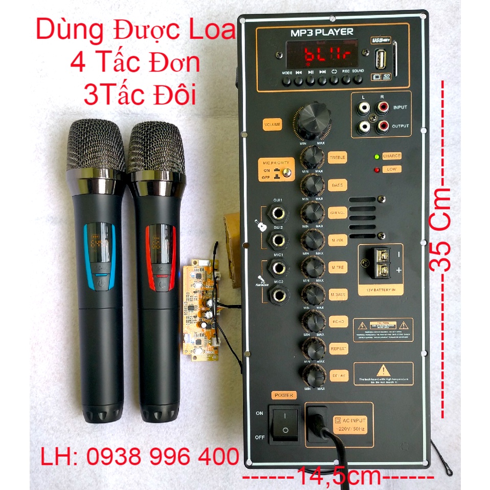 Bộ Mạch Loa Kéo 4 Tấc kèm Mic Không Dây M-10