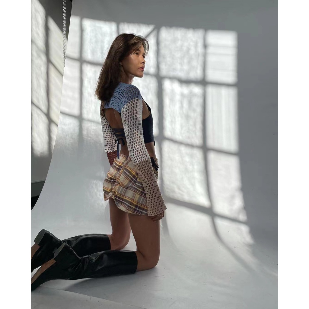 DUNEA Áo Dệt Kim Tay Dài Màu Sắc Trẻ Trung Năng Động Cho Nữ