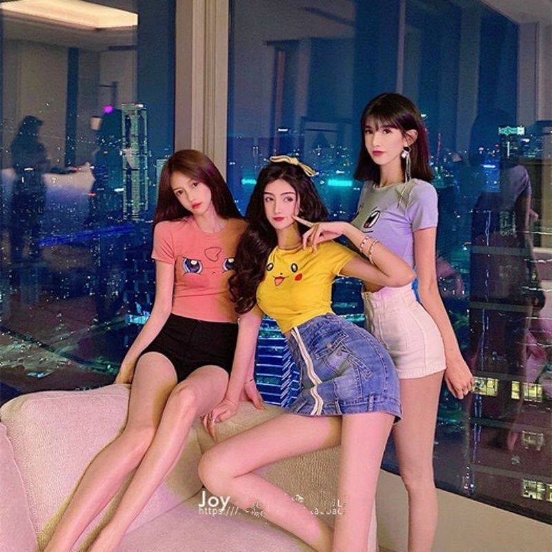 Áo Croptop Pikachu Ảnh Thật Cưng Xỉu - Form Croptop Ôm Dáng Giá Rẻ