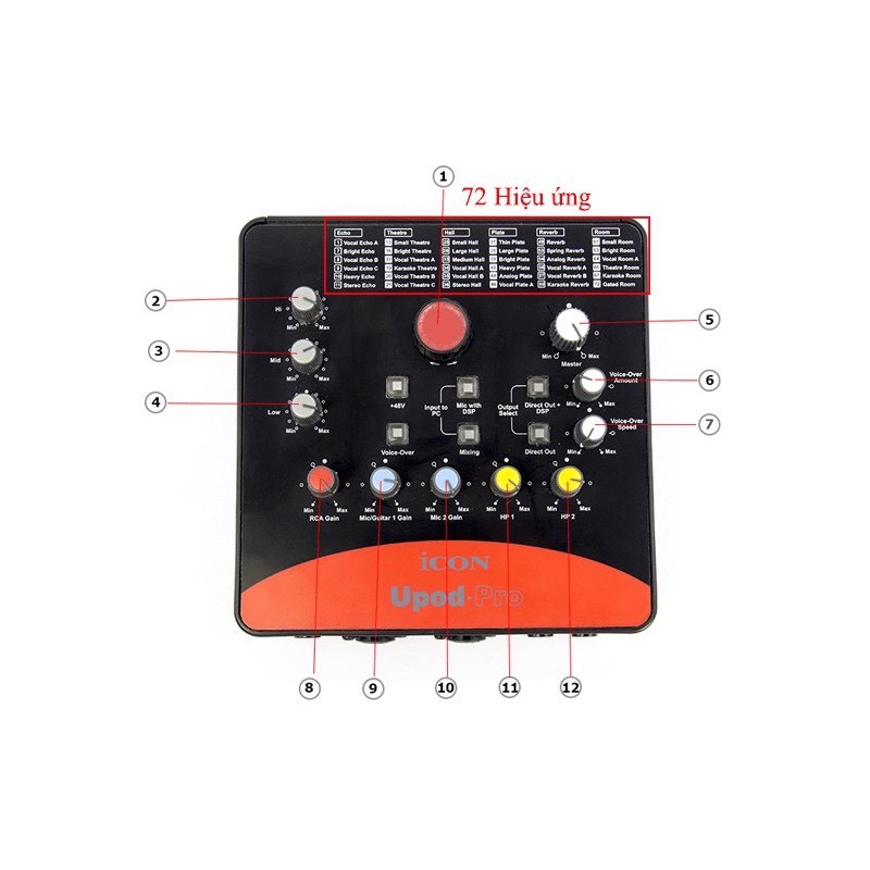 Sound Card Icon Upod Pro Livestream Facebook, tiktok, Bigo Cực Đỉnh Kèm Dây Kết Nối Bảo Hành 12 Tháng
