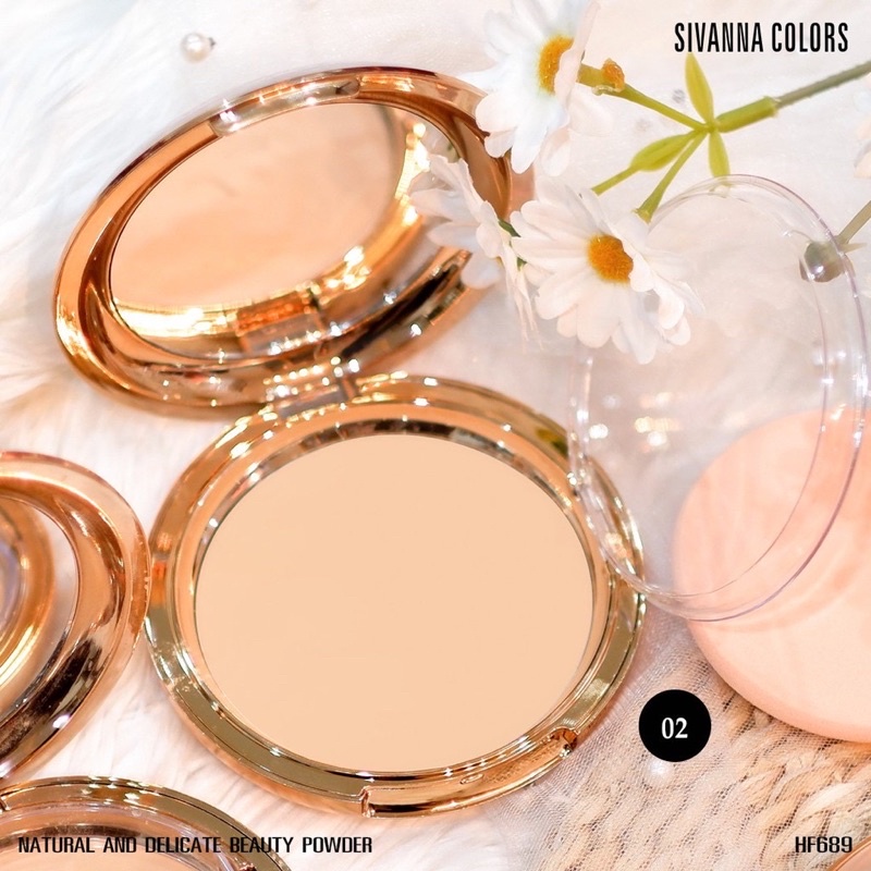 Phấn phủ Sivanna Colors Natural And Delicate Beauty Powder HF689 20g tone màu sáng da tự nhiên