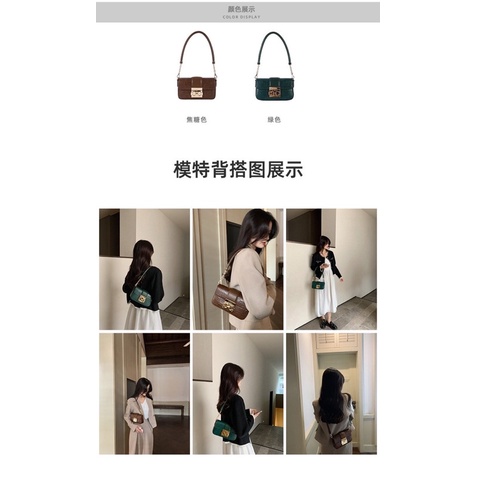 Túi xácch đeo vai nâu/xanh vintage da xịn đẹp ảnh thật sp