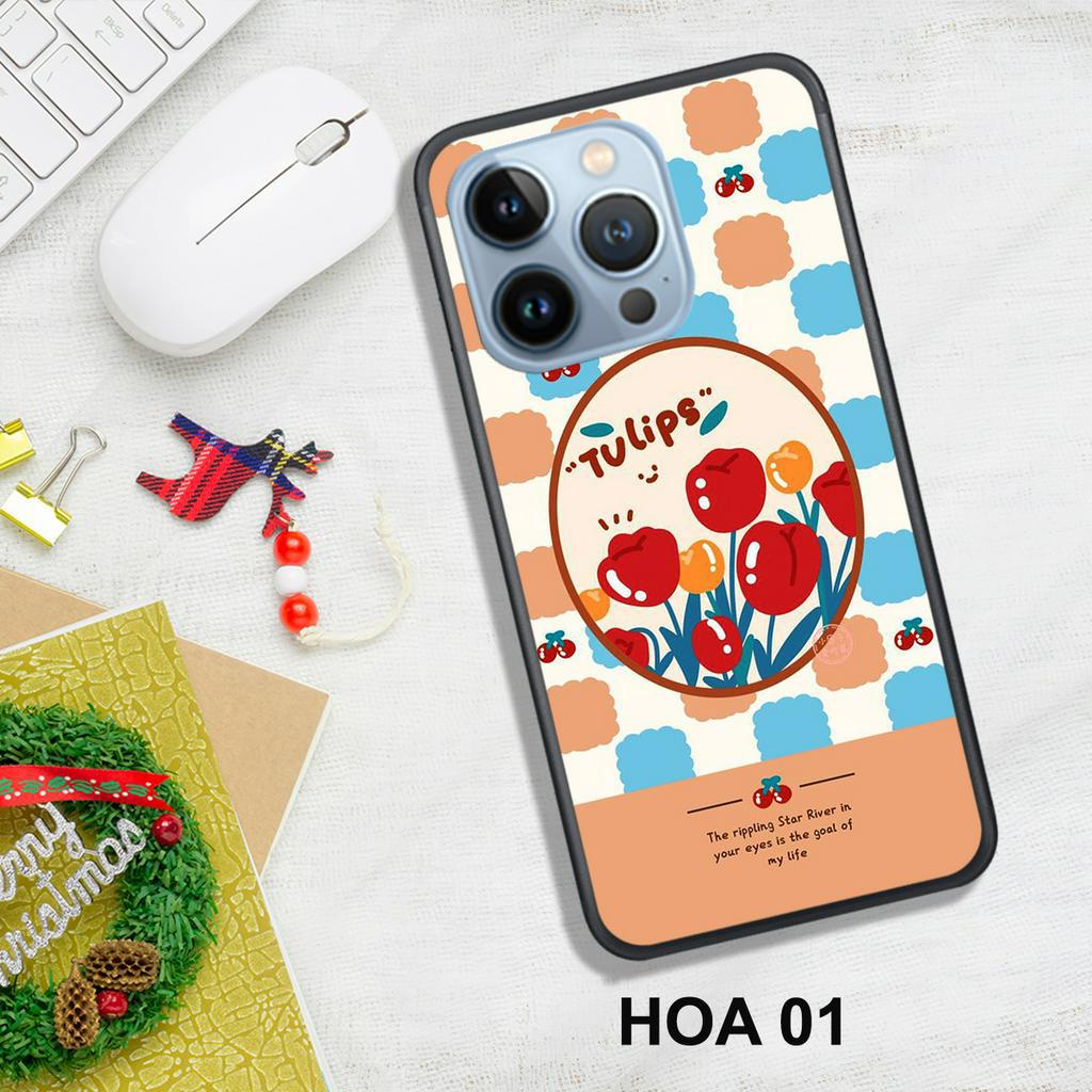 Ốp Lưng  IPHONE 13 - 13 PRO - 13 MINI - 13 PROMAX - X/XS - XR - XSMAX  , In Hình HOA, Màu Sắc Bắt Mắt.