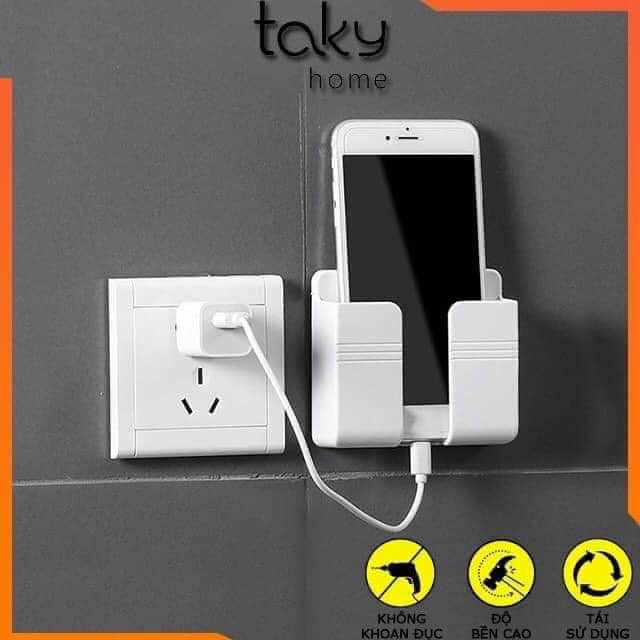 Kệ Dán Tường Để Điện Thoại, Remote, Đồ Dùng - Giá Đỡ Sạc Điện Thoại Thông Minh Đa Năng Tiện Lợi