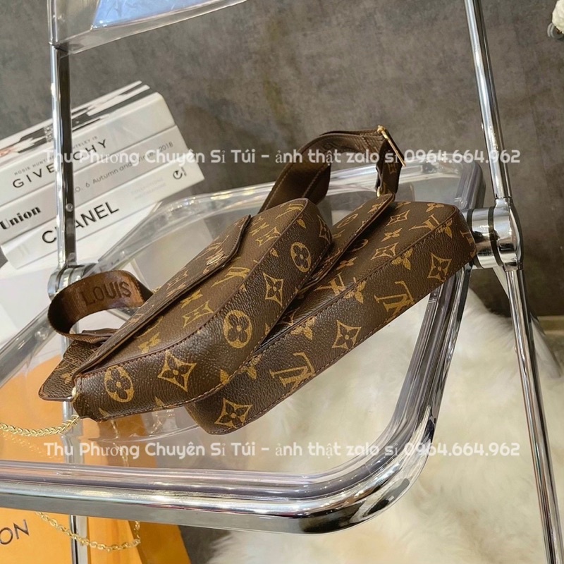 Sét túi 3 món đeo chéo, đeo vai nâu logo in hàng đẹp, chất da cao cấp (hàng chuẩn hình)