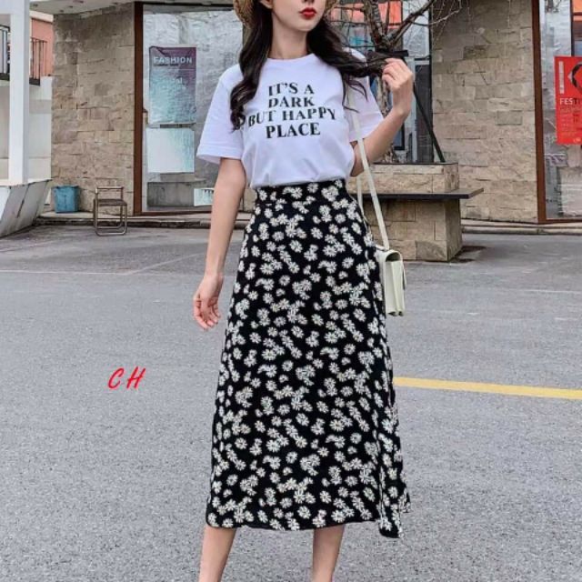 HÀNG XỊN - CHẤT BAO ĐẸP - Sét áo vàng hoa cúc mix chân váy hoa cúc - KÈM VIDEO ẢNH THẬT