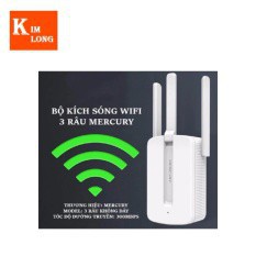 (ưu đãi lớn giá cực sốc) Bộ kích sóng wifi 3 râu Mercury (wireless 300Mbps) cực mạnh