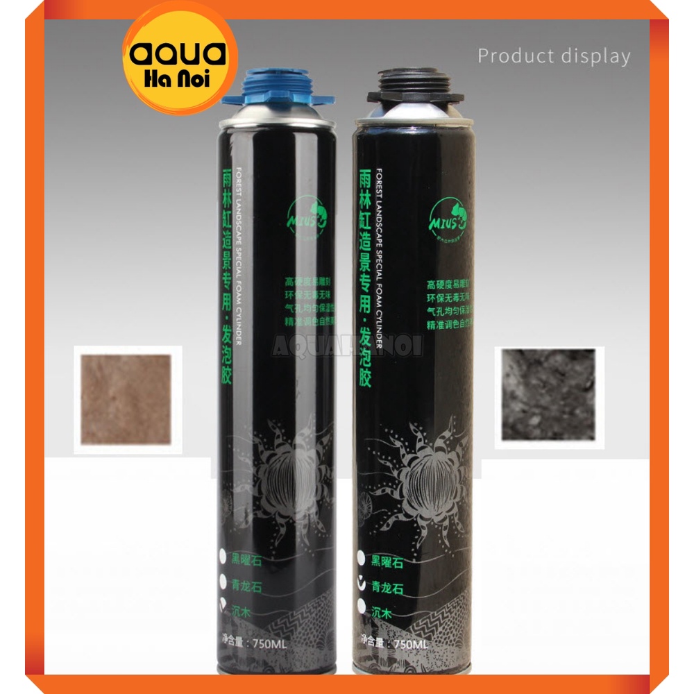 Foam xịt MIUS tạo hình bố cục, background hồ bán cạn - chai 900 gram - Màu nâu/xám đen
