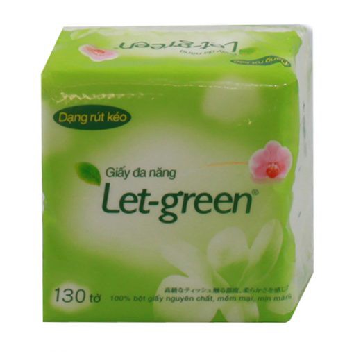 Giấy vệ sinh đa năng Let-green 10*21cm-130 tờ/gói