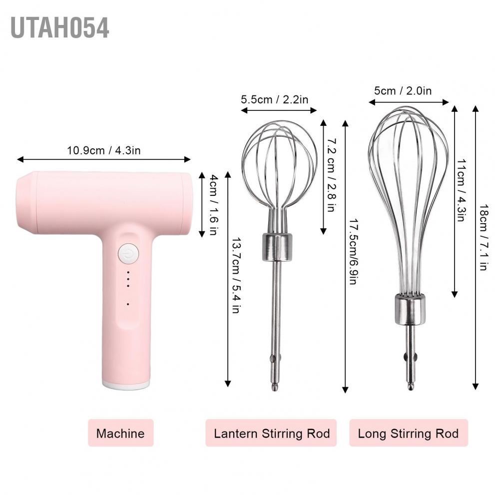Máy đánh trứng điện cầm tay mini không dây 1500 mah 4 chế độ sạc usb bằng thép không gỉ 304