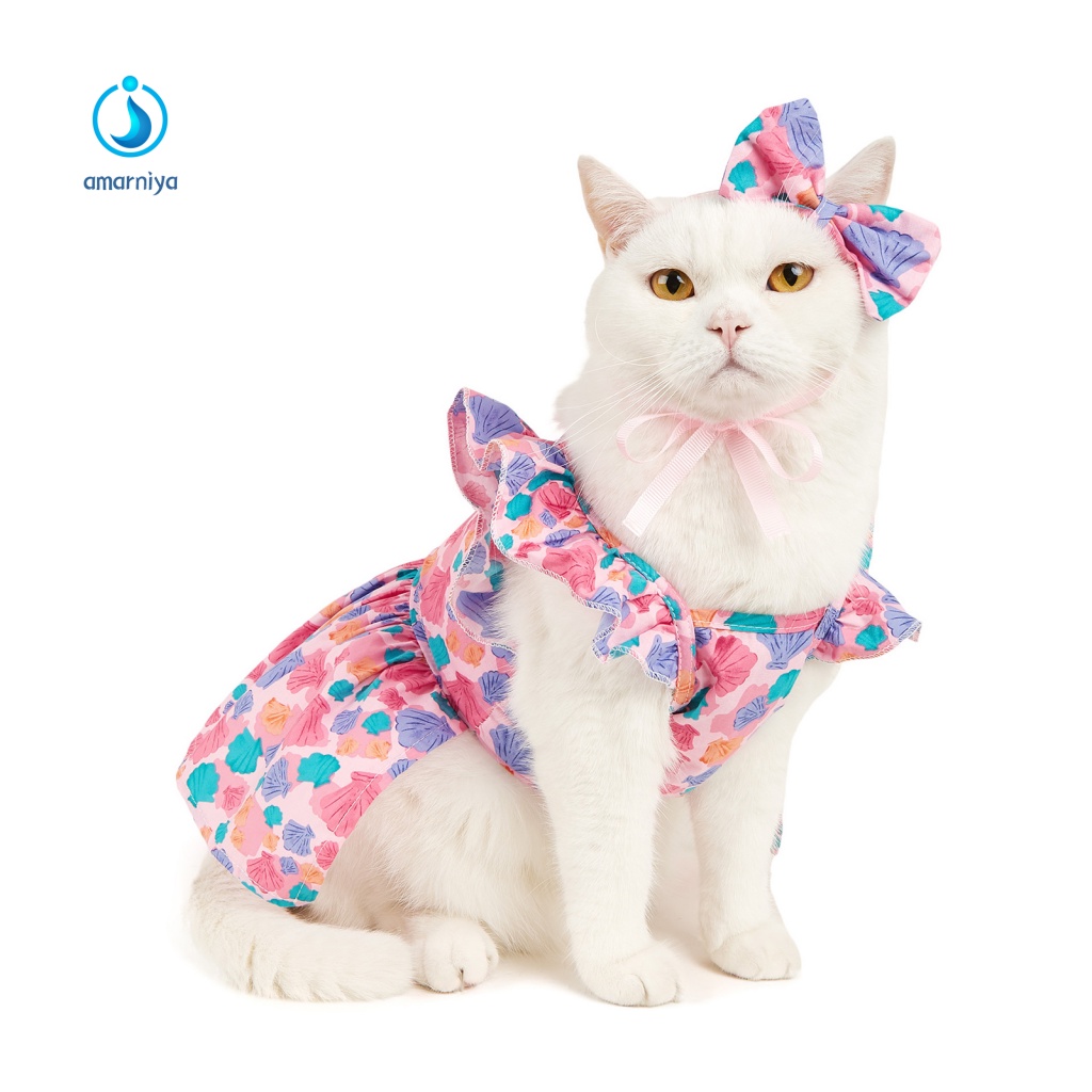 Đầm Mùa Hè Hai Chân Mềm Mại Họa Tiết AMAR Cho Cún Cưng