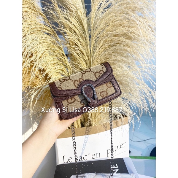 Túi Đeo Chéo Vải Dệt Chữ To Viền Màu (Hàng rẻ đẹp) - MS318