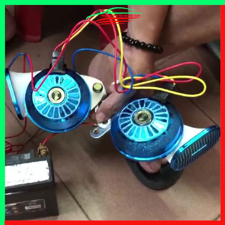 Còi ngân, kèn ngân hàn quốc cho ô tô xe máy 3 tiếng IL DUNG Hàn Quốc chất lượng cao điện áp 12V/24V