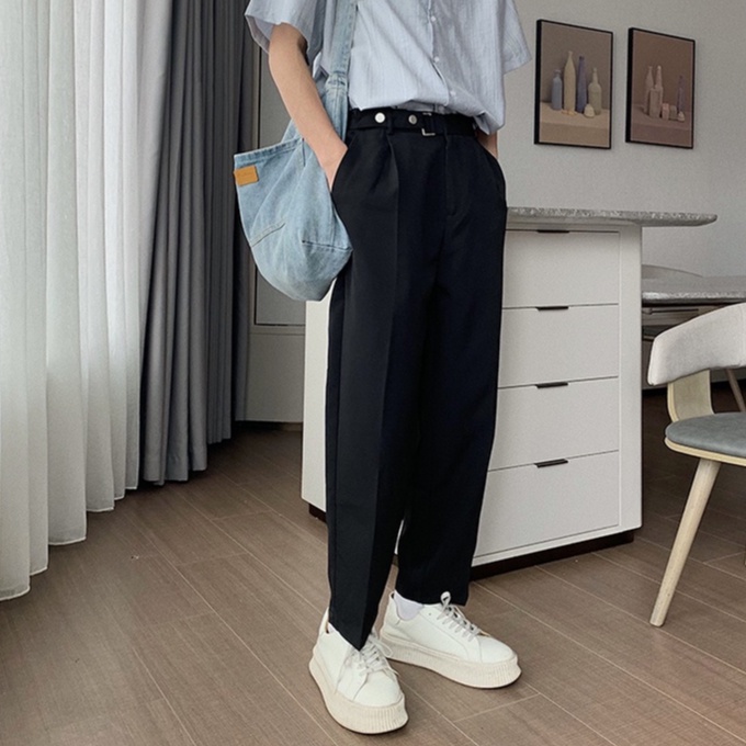 Quần dài ống suông màu trơn dáng rộng quần ống suông thời trang quần tây nữ xu hướng Hàn Quốc dành đồ bộ quần dài nam nữ