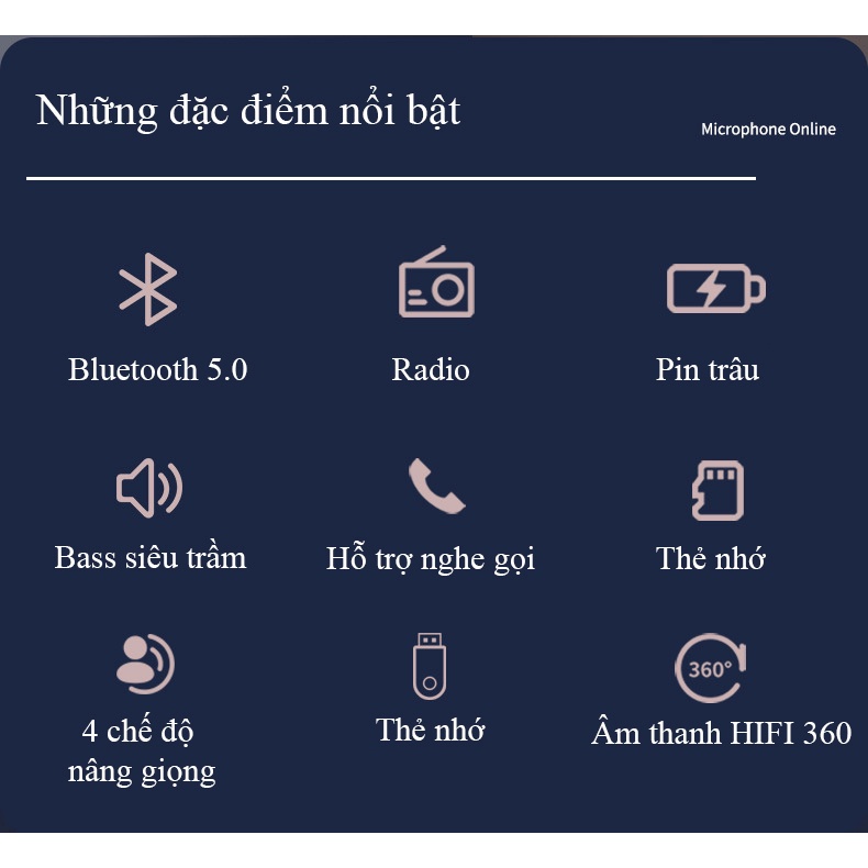 Micro Karaoke Bluetooth Cao Cấp Mitsunal Tích Hợp Loa Bass Siêu Bass Không Dây, Mic Bắt Giọng Cực Tốt, Giả Giọng, 360 độ