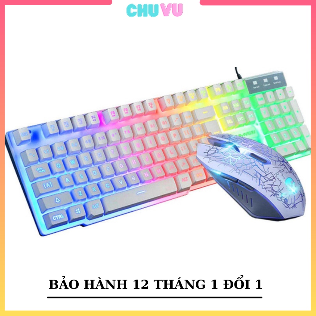 Bàn phím máy tính Và Chuột Dạ Quang Kuiying T6, Bàn phím gaming LED 7 màu, Chuyên Game Siêu Mượt Chống Nước Bh 12 tháng