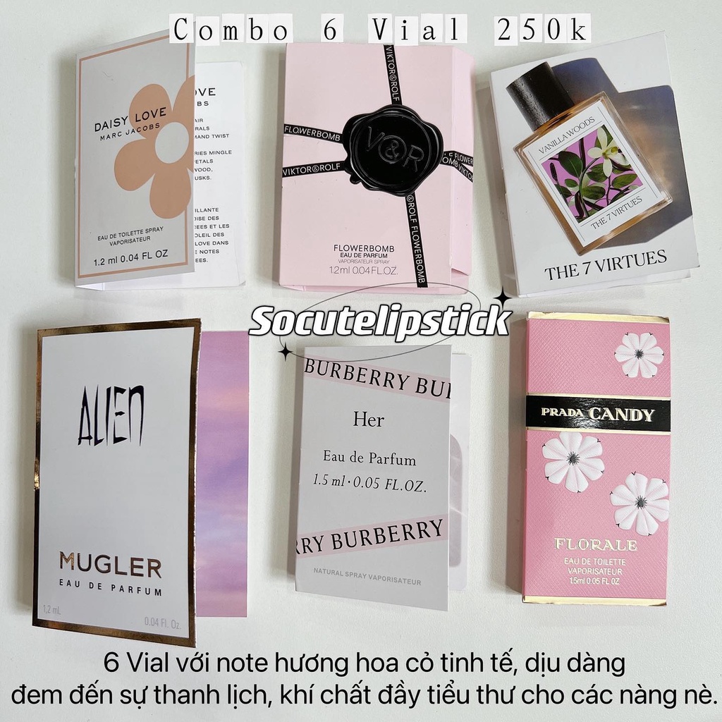 Combo 6 Vial nước hoa các loại Như Hình
