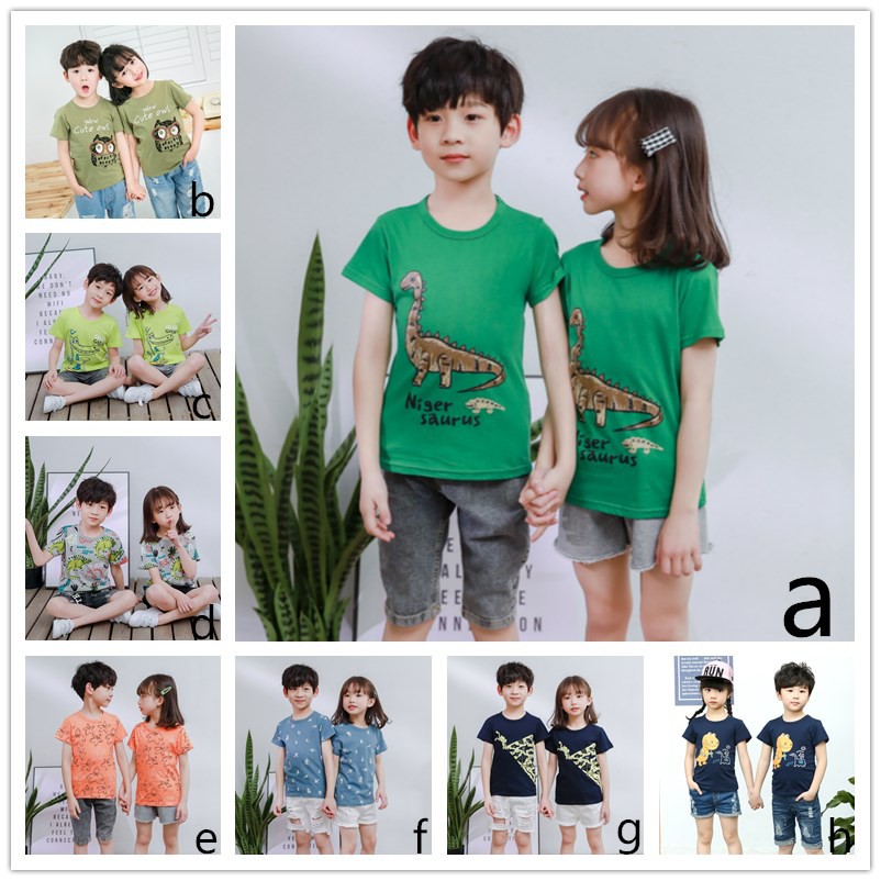 Áo Thun Tay Ngắn Cổ Tròn In Hình 100% Cotton Cho Bé 2-13 Tuổi