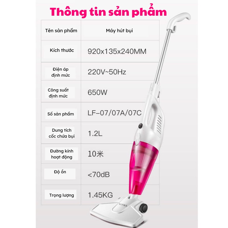 Máy Hút Bụi Cầm Tay Máy Hút Bụi Giường Nhỏ Gọn Dễ Dàng Lắp Đặt Kèm Phụ Kiện SUN.Z