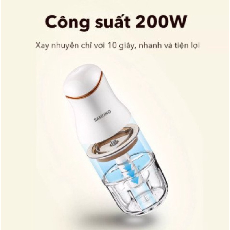 [BH 12TH] Máy xay thực phẩm mini đa năng SAMONO SW099 xay thịt tỏi ớt công suất 200W