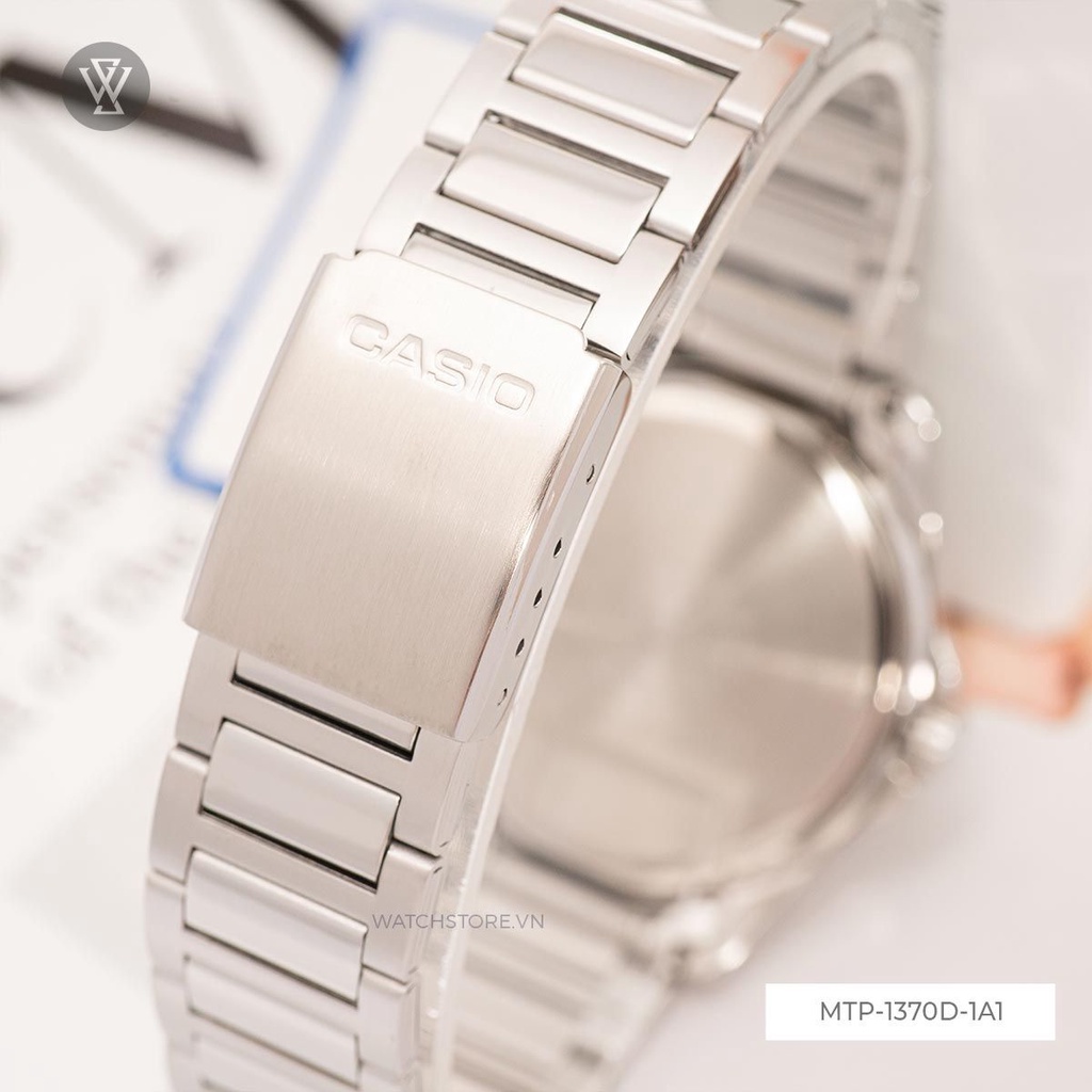 Đồng Hồ Quartz Nam Casio WATCHSTORE MTP-1370D-1A1VDF Thiết Kế Kính Khoáng 40mm, Dây Kim Loại, Vỏ Thép Không Gỉ