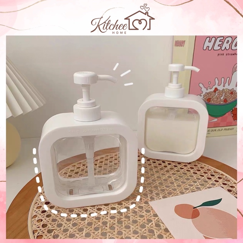 Bình chiết có vòi, chai đựng dầu gội sữa tắm mỹ phẩm trong suốt 300-500ml
