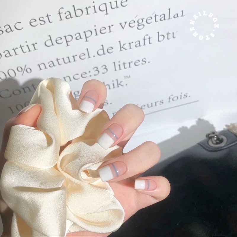 Bộ 24 móng tay D101 giả hoạ tiết xinh xắn, dáng móng ngắn tiện lợi ( Tặng kèm keo và dũa )