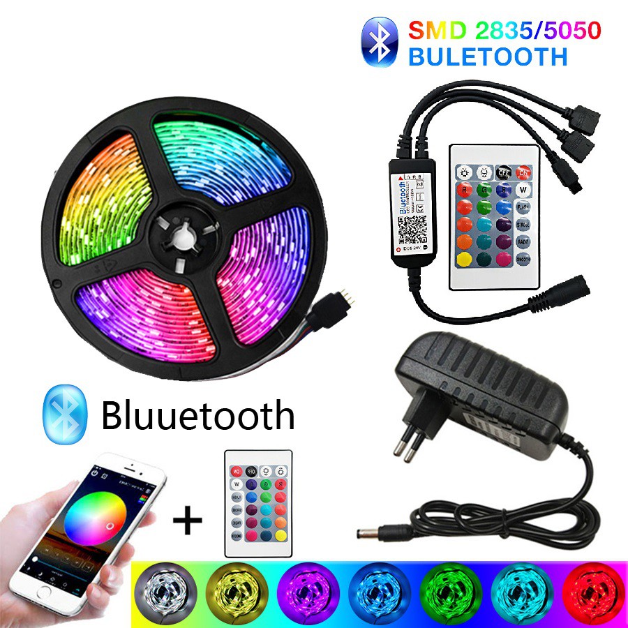 Đèn led Tiktok đổi màu 5050 RGB 5m, 10m Dùng APP + Remote + Nhạc Trong + Nhạc Ngoài | BigBuy360 - bigbuy360.vn