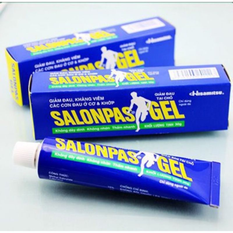 SALONPAS GEL 30g dạng tube gel xoa bóp