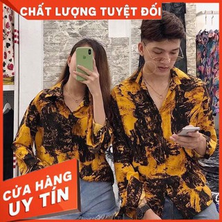 Áo Sơ Mi Loang Đôi Nam Nữ hàng  HÀNG SUPER