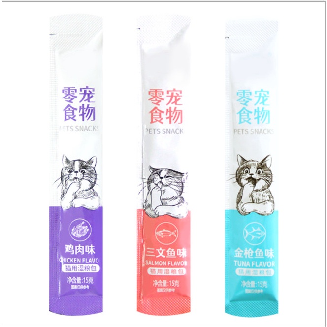 [HCM] Que thưởng cung cấp dinh dưỡng cho mèo, cho thú cưng Pet Snack phiên bản mới 15g/que