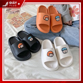 Dép Nam Nữ hình mặt cười cute quai ngang đế dạng bánh mì hot trend 2021