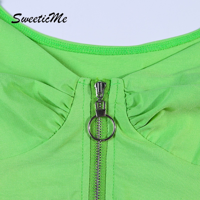 Áo Thun Tay Ngắn Cổ Chữ V Phối Khóa Kéo Trước Thiết Kế Mới Quyến Rũ Thời Trang Dành Cho Nữ