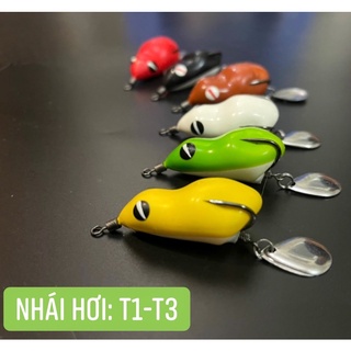 Mồi lure,nhái hơi t1-t3 mồi câu cá giả siêu nhậy.