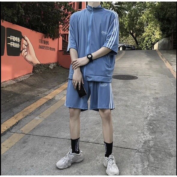 [Set] Đồ nữ 🦋 áo khoác kẻ có khóa kèm quần sooc đồ bộ thể thao form unisex trẻ trung năng động mặc đi học chơi BỘ ĐỒ 3 | BigBuy360 - bigbuy360.vn