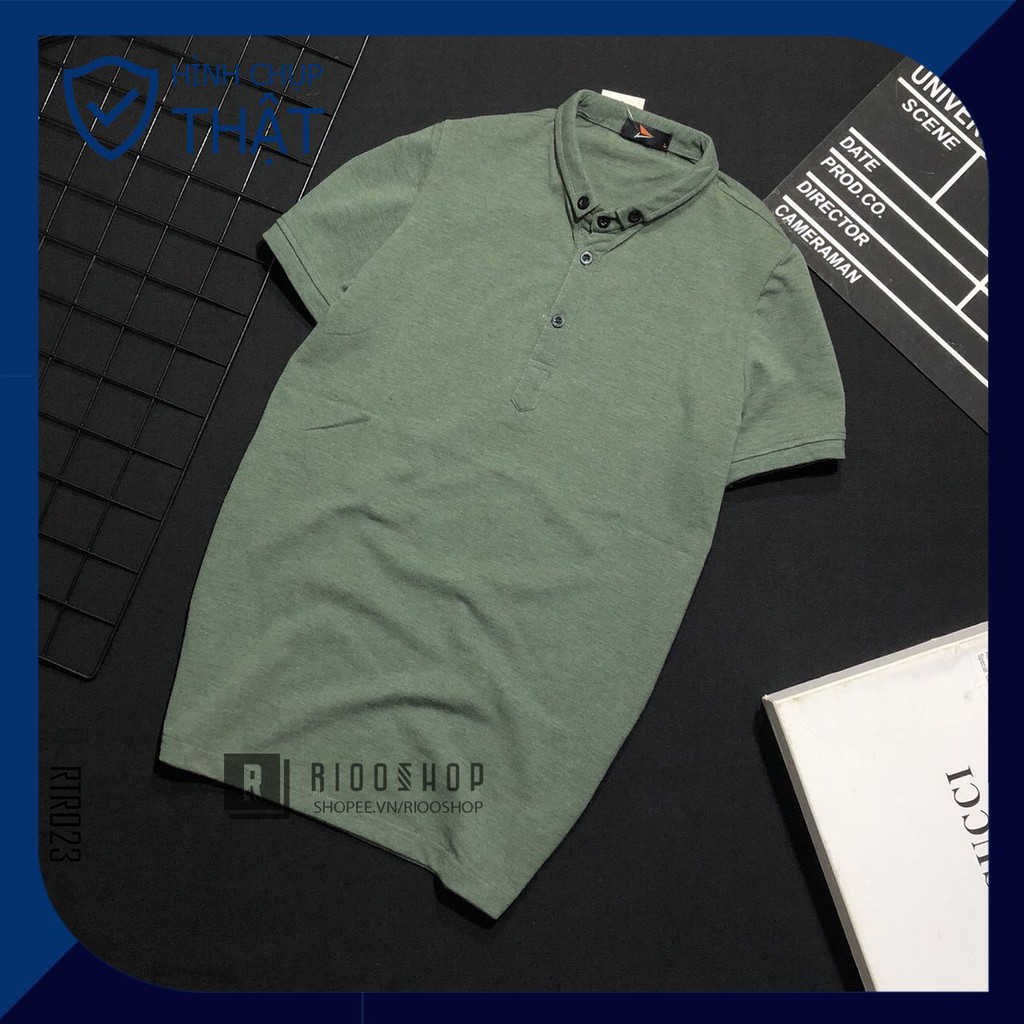 Áo thun nam cổ trụ trơn cao cấp nhiều màu mới RTR023V - áo phông nam đẹp Riooshop | BigBuy360 - bigbuy360.vn