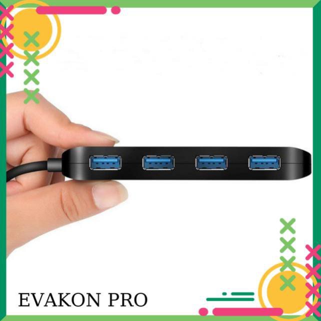 Bộ chuyển đổi từ Typec sang 4 USB 3.0 có công tắc và đèn led Ultraslim kết nối USB chuột bàn phím tay game ổ cứng...